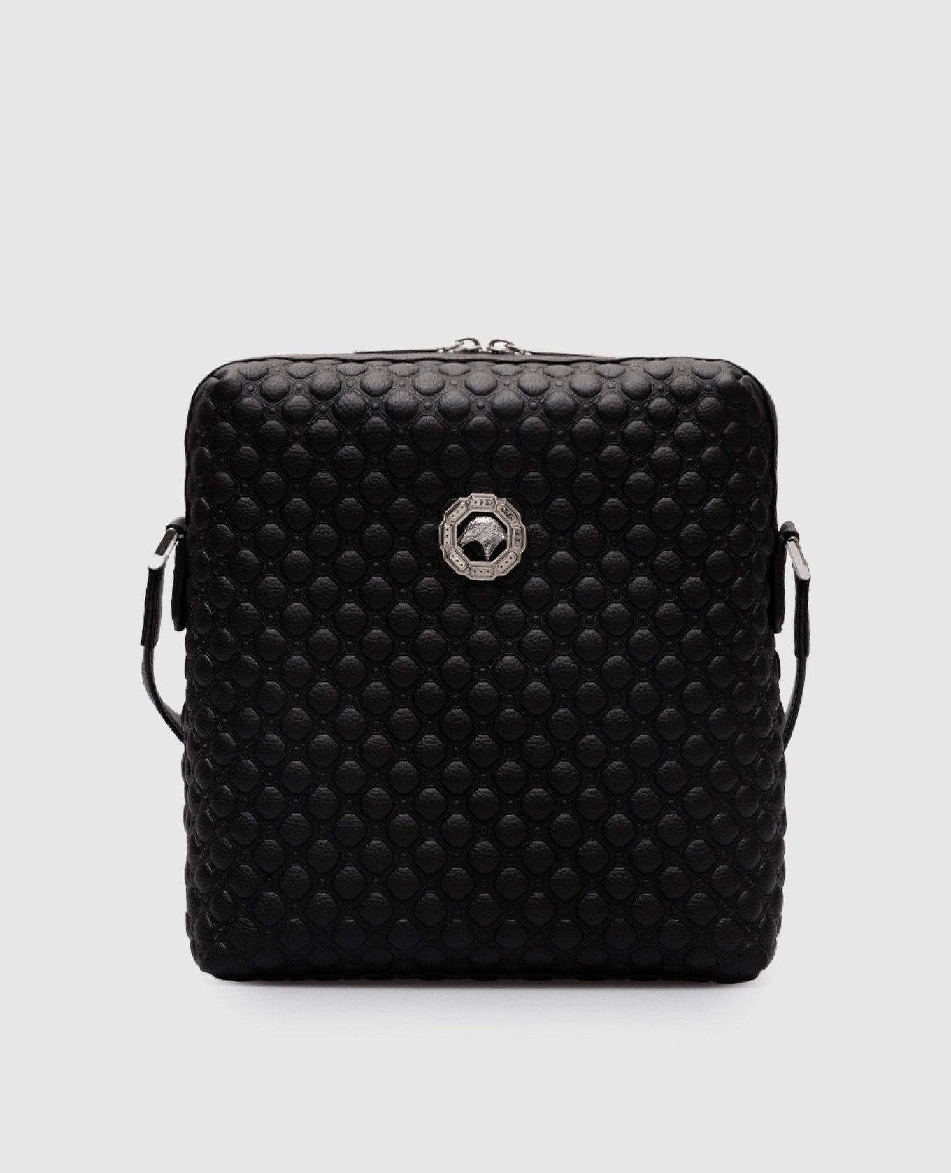 

Black leather bag with branded pattern Stefano Ricci