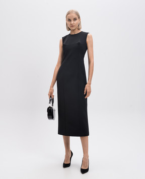 Del Core Black dress with wool with textured elements D005732T0891