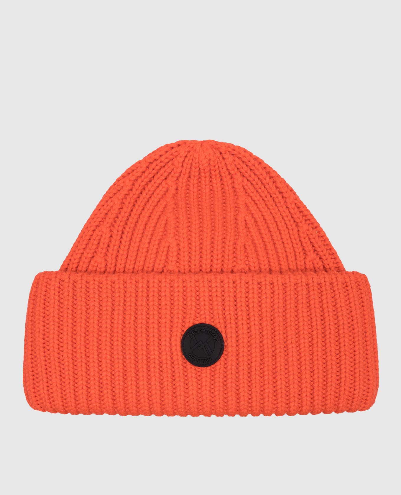 

Orange wool and cashmere beanie with logo Yves Salomon SKI
