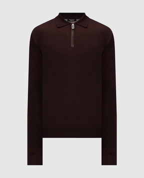 Stefano Ricci Brown cashmere and silk polo shirt K606003Z40F25303