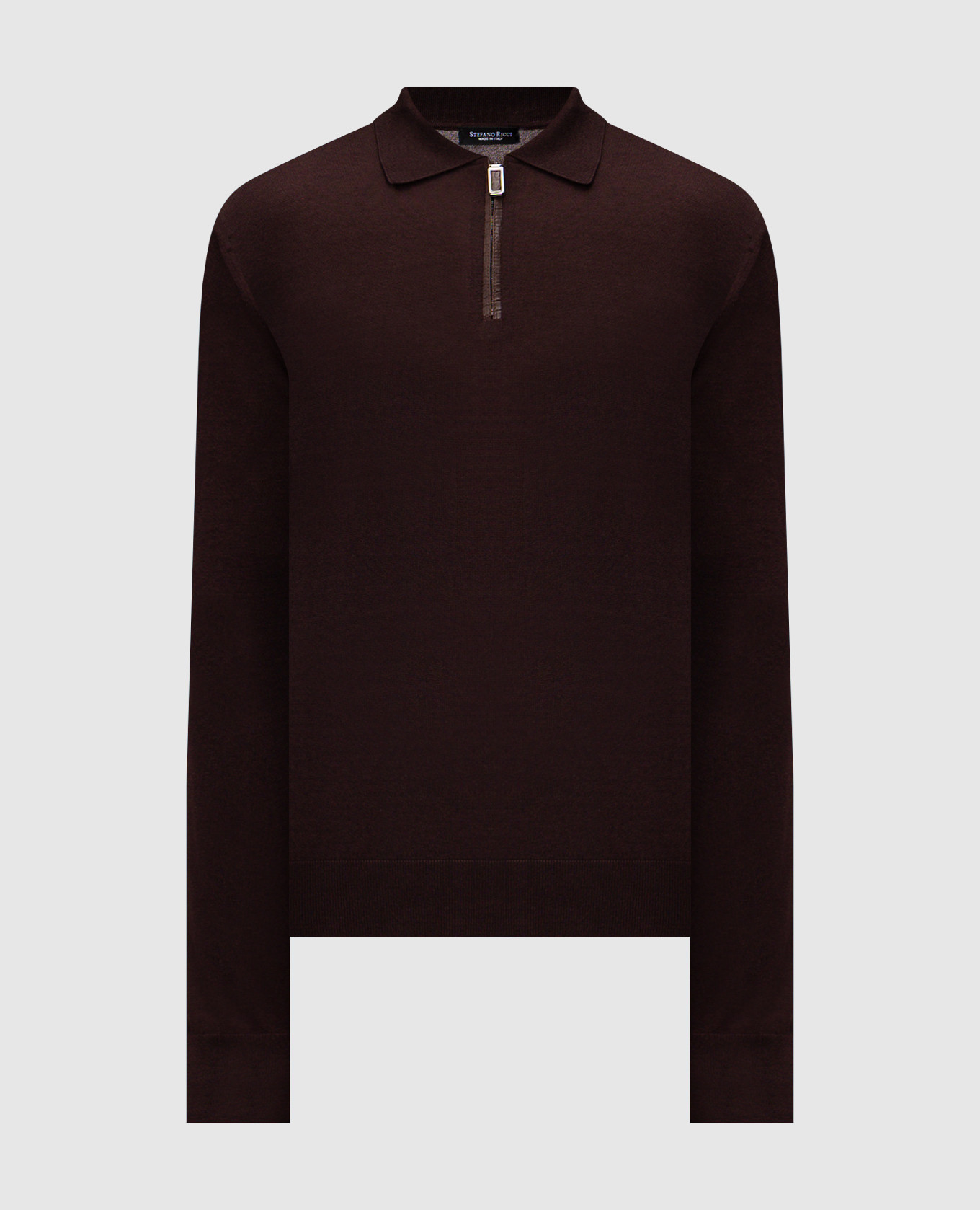 Brown cashmere and silk polo shirt Stefano Ricci