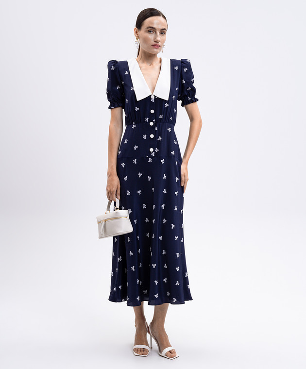 princess polly baby blue dress Alessandra Rich Belt Crepe Dress - Blue main image 1