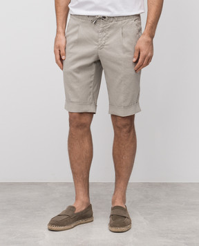 Enrico Mandelli Khaki linen shorts GYMSHO5654