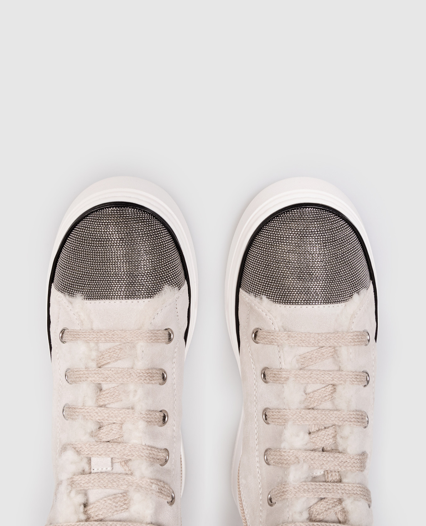 

Children's gray suede boots with fur Brunello Cucinelli, Grey