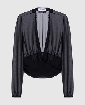 The Attico Black blouse with a sclera print 251WCE00003PAA085RA
