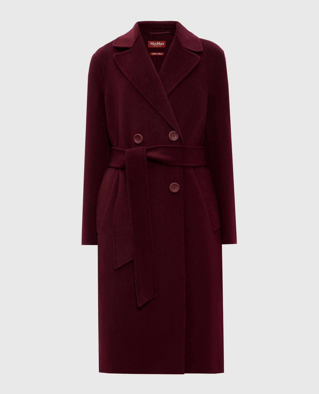 

CANNETI burgundy double-breasted coat made of wool and cashmere Max Mara