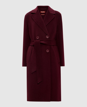 Max Mara CANNETI burgundy double-breasted coat made of wool and cashmere CANNETI