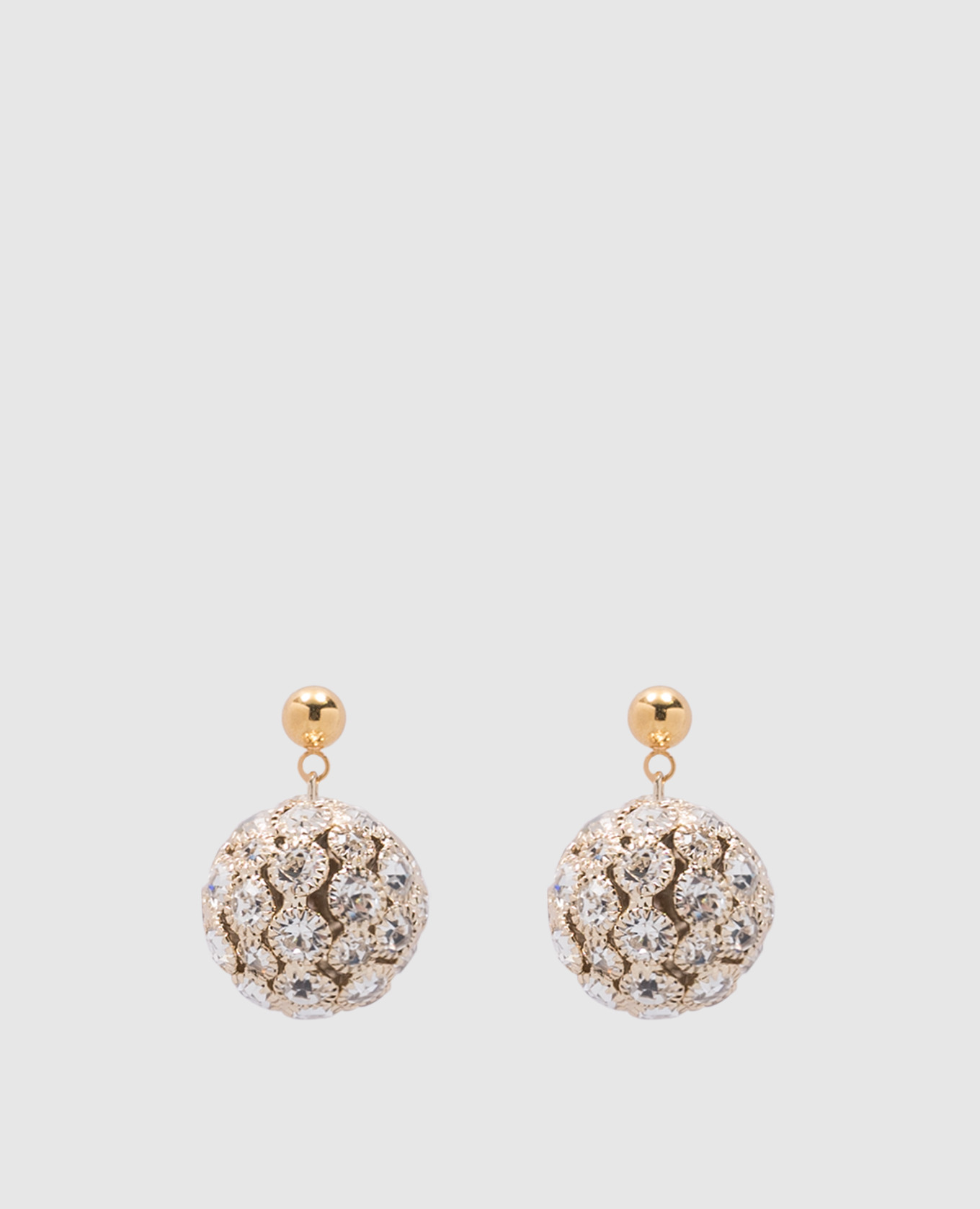 

CRYSTAL SPHERE golden earrings with crystals Pearl Octopuss.Y