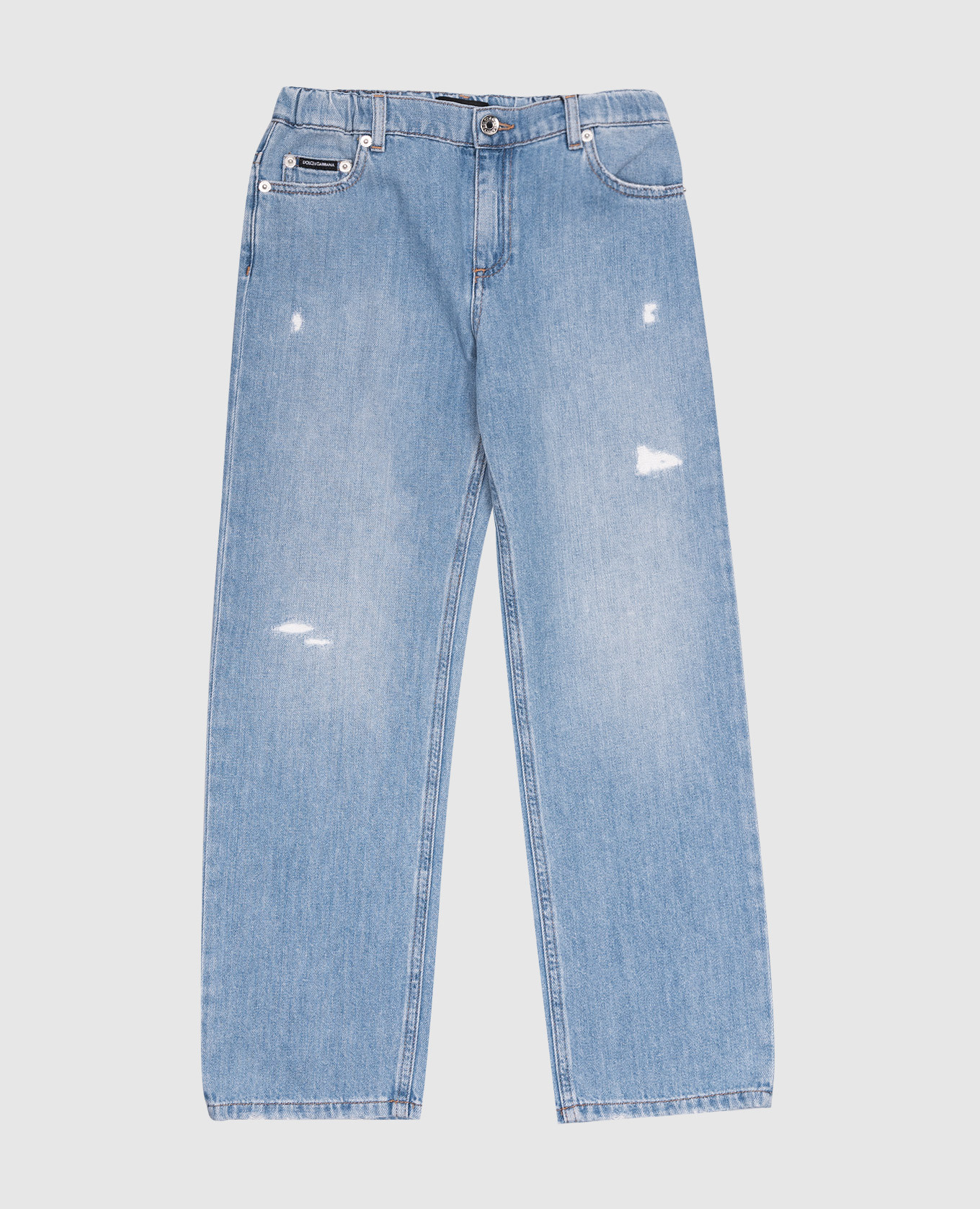 

Baby blue jeans with logo slits Dolce&Gabbana, Light blue