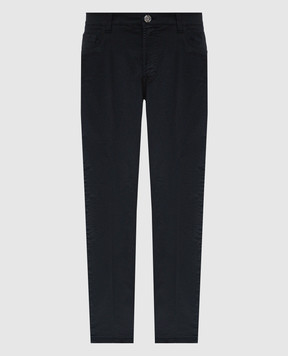 Stefano Ricci Black pants with monogram logo MFT51B0110T209PT