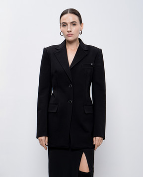 Helmut Lang Black jacket with metal logo O06HW101