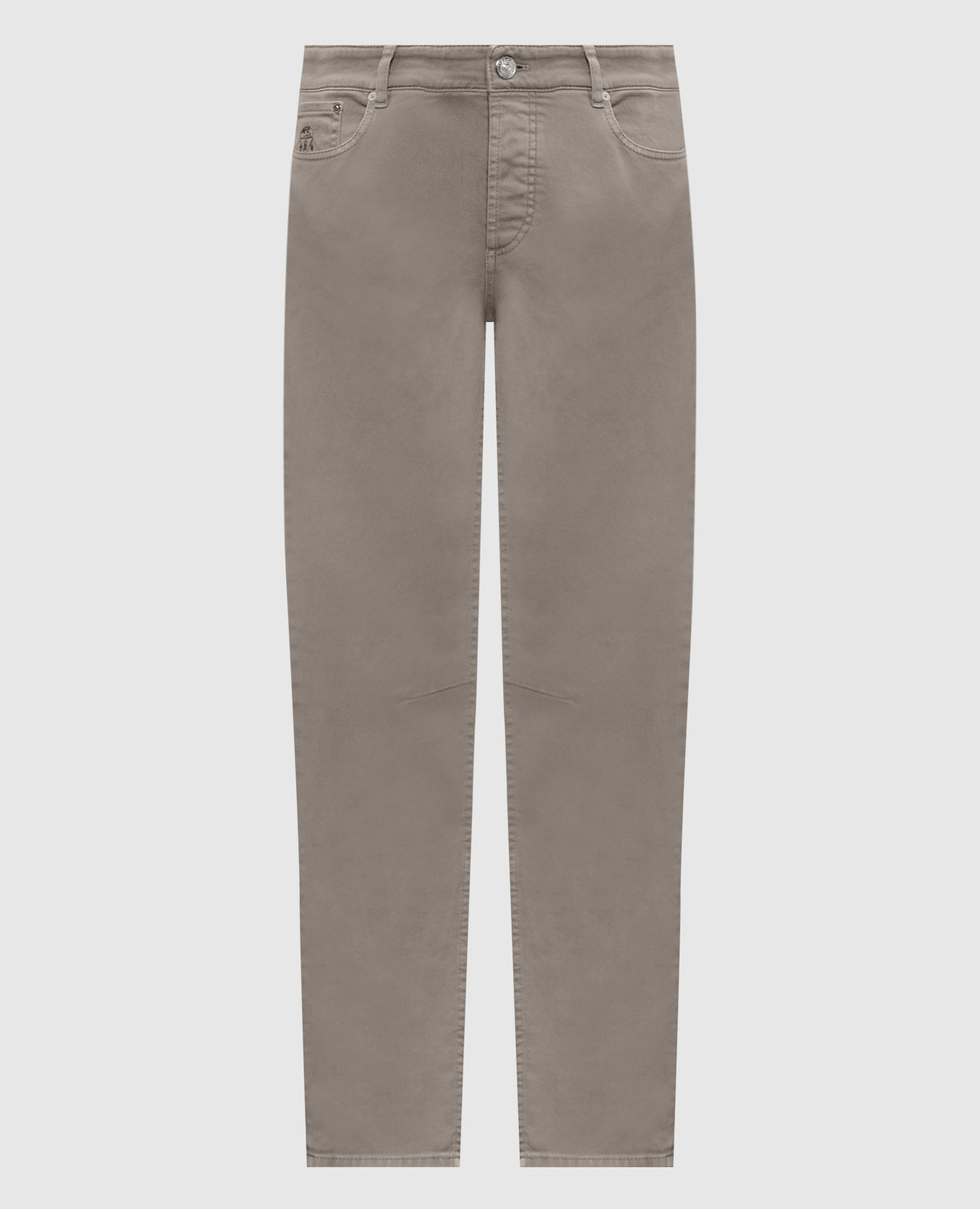 

Green jeans with logo patch Brunello Cucinelli