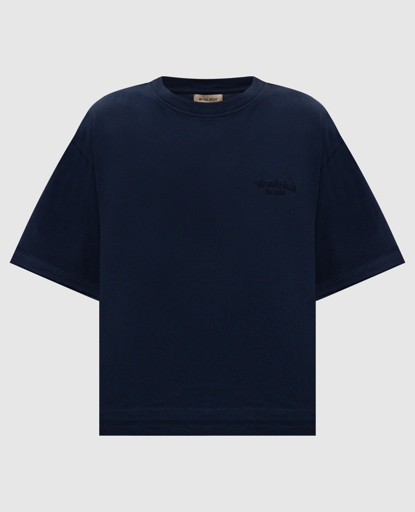 Blue T-shirt with embroidered logo Woolrich