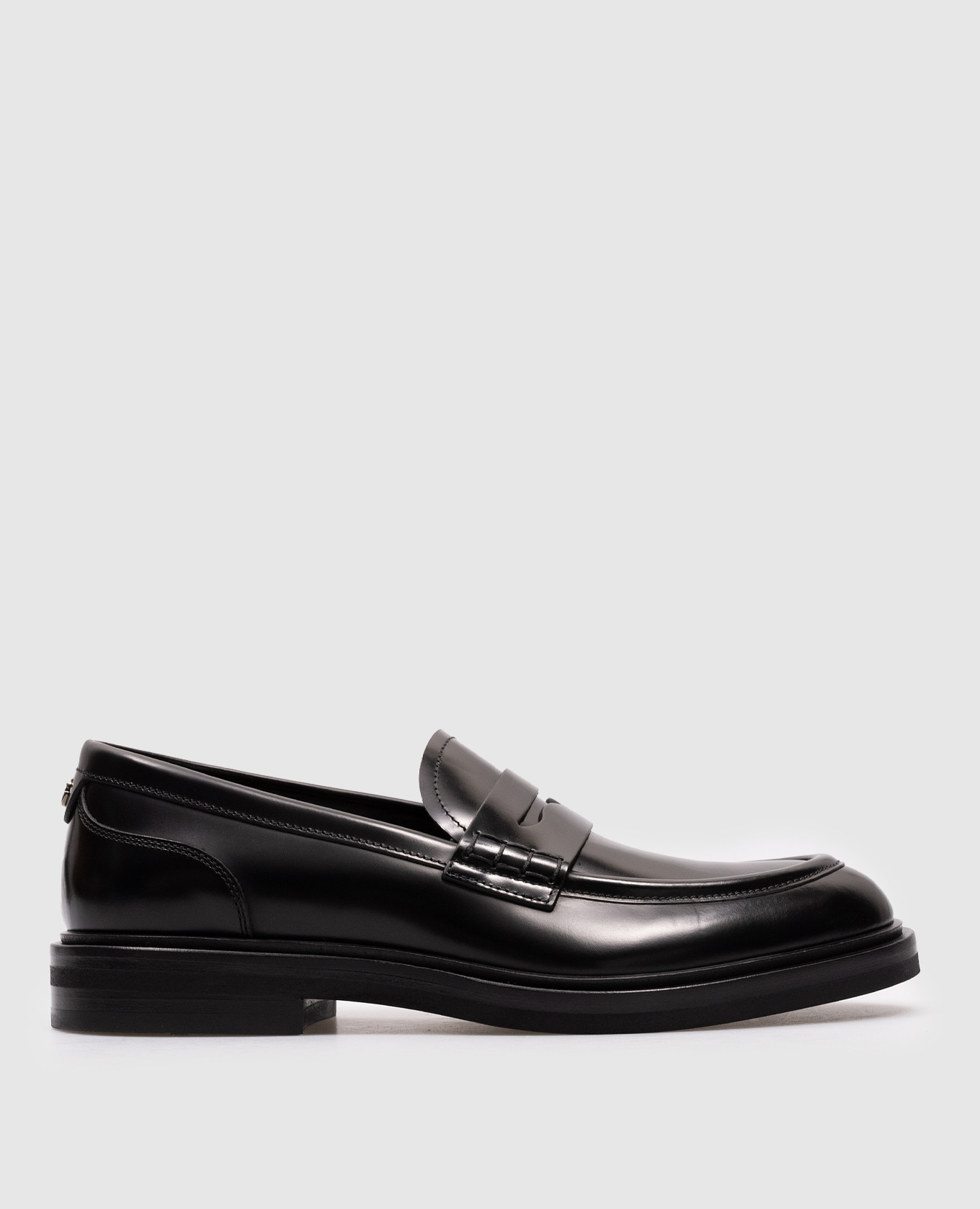 Logo loafers in black glossy leather dolce&gabbana