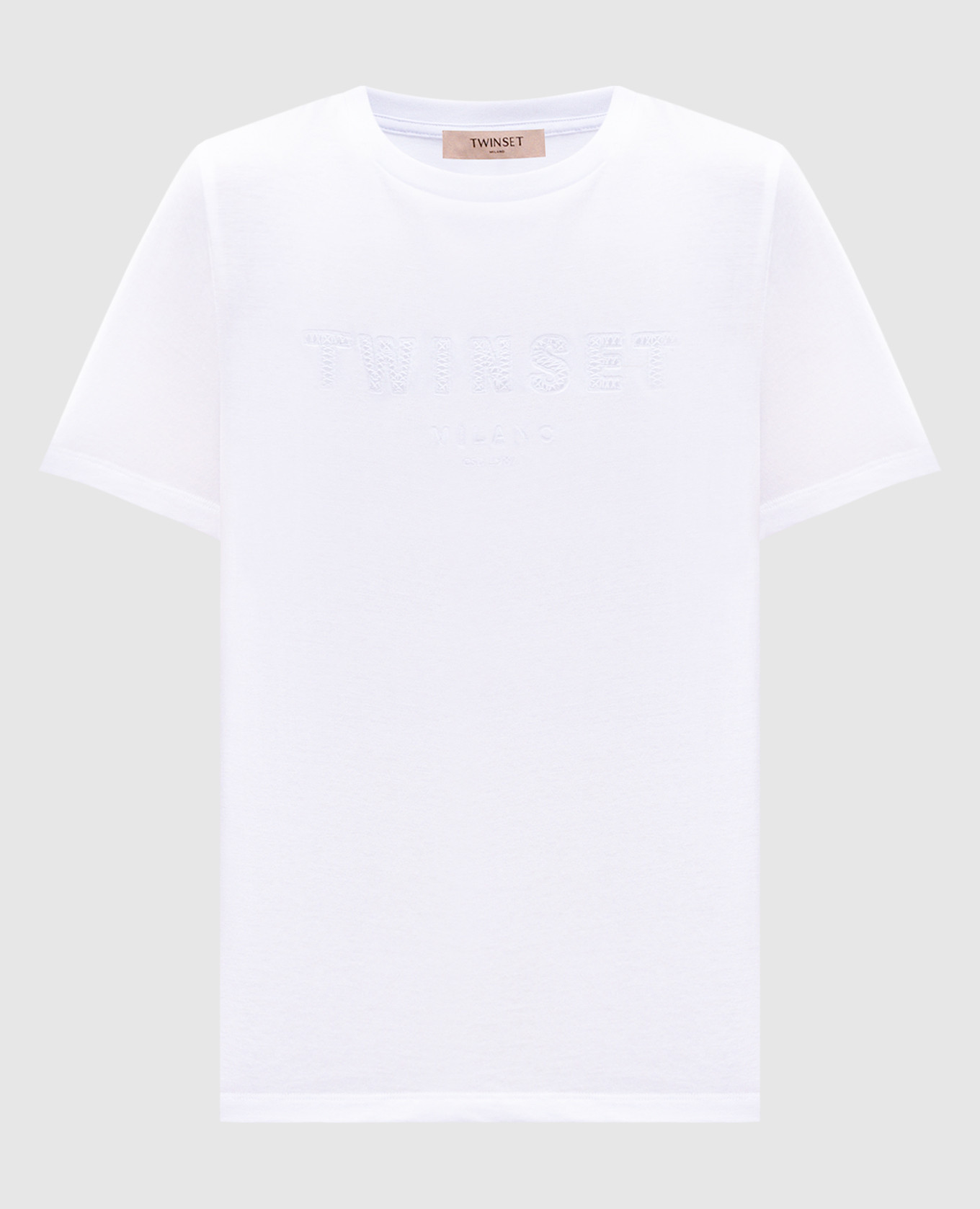White T-shirt with embroidered logo Twinset