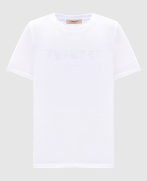 Twinset White T-shirt with embroidered logo 251TT2041
