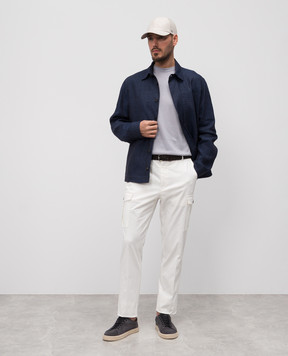 Cashmere&Whiskey Gray silk and cashmere T-shirt FS03