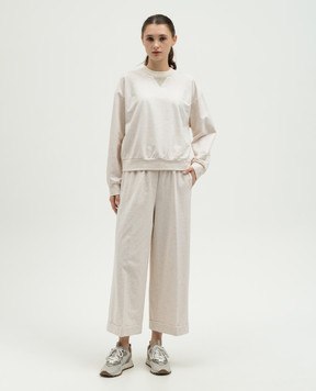 Peserico Beige sweatshirt with monil chain S12512J02379A