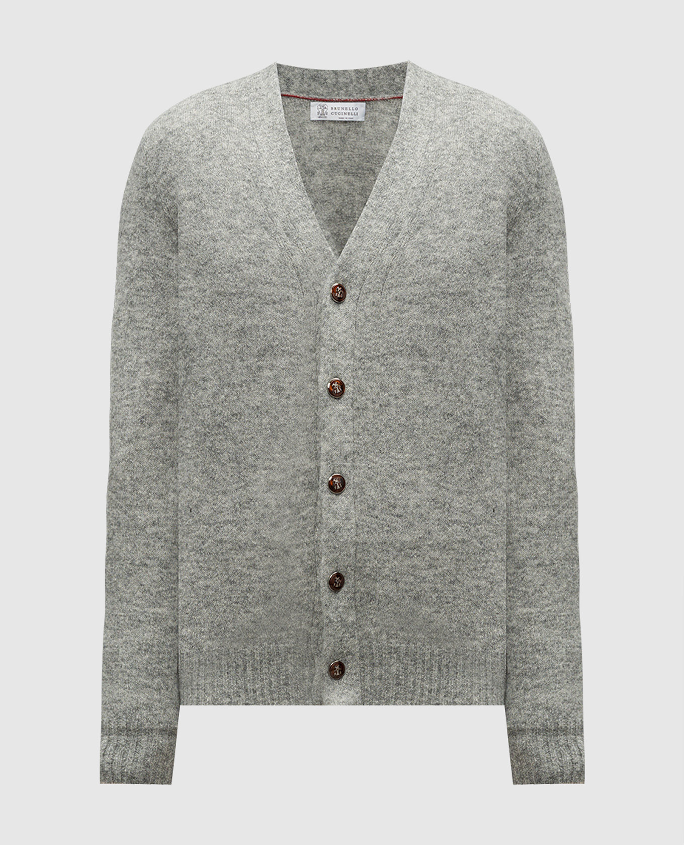 Gray cardigan with wool brunello cucinelli