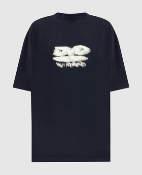 Vetements Black loose-fitting T-shirt with print UH76TR380B