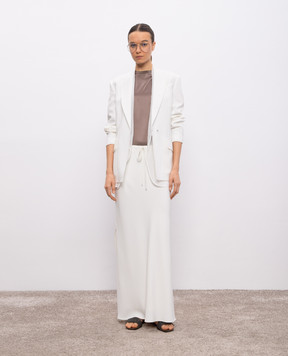 Brunello Cucinelli White midi skirt with silk MA029G3769