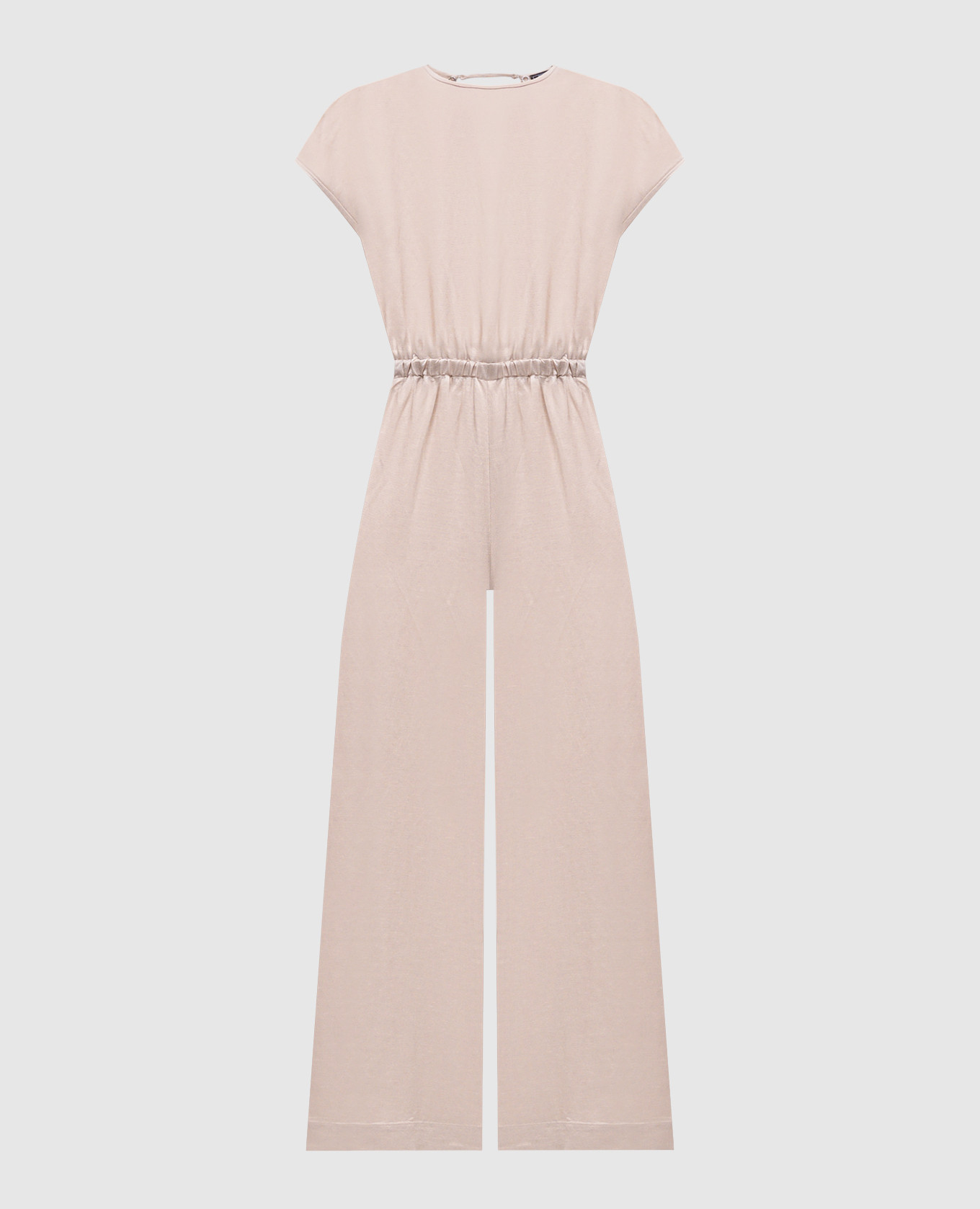 

Beige open back jumpsuit with linen Peserico