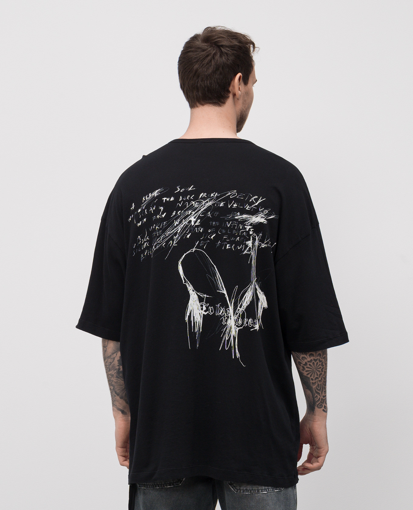 

Dieter black T-shirt ''Sketchbook'' Ann Demeulemeester