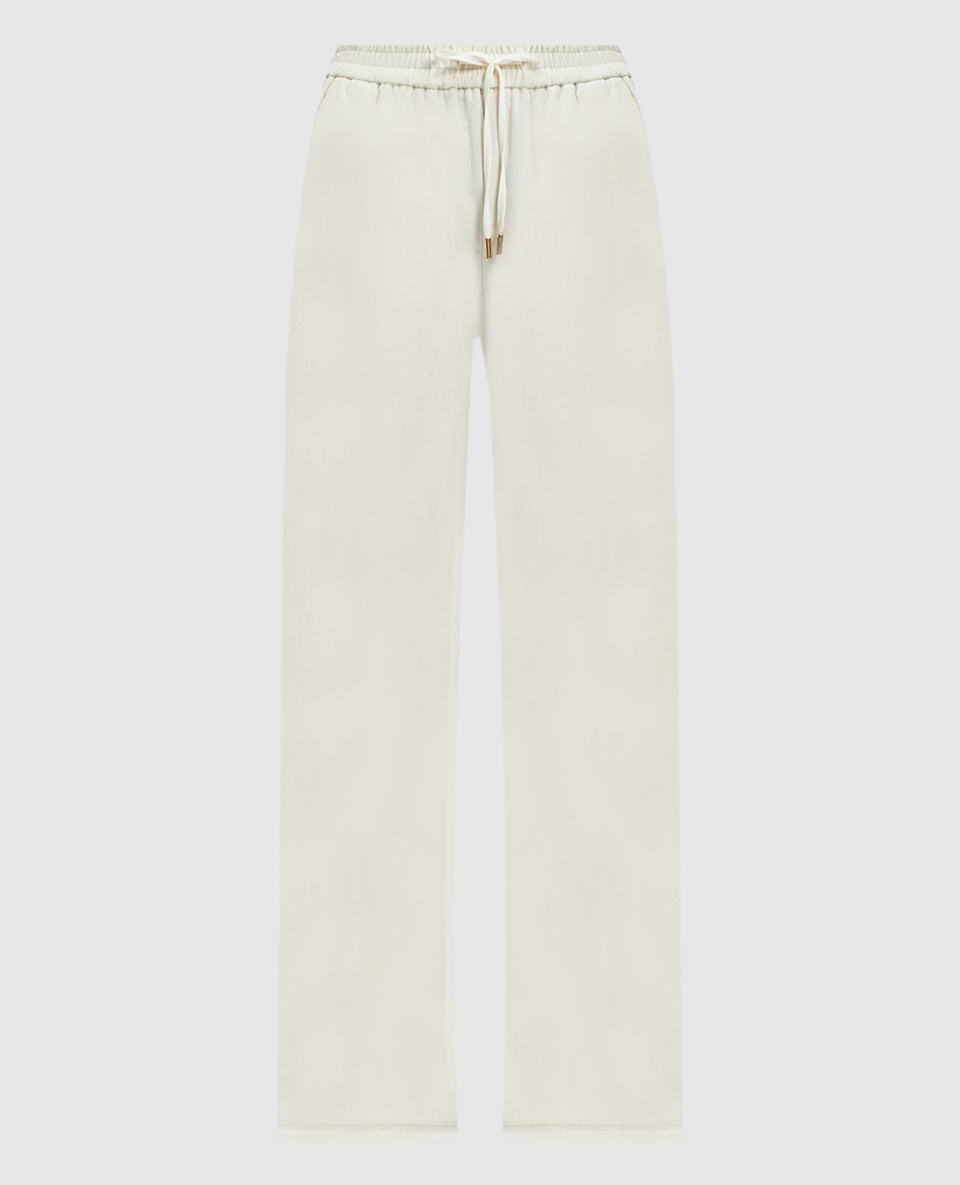 

White corduroy pants with metallic logo Twinset