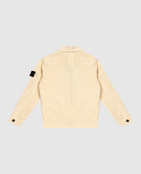 Stone Island Children's yellow corduroy jacket with logo patch K2S161200003S019968