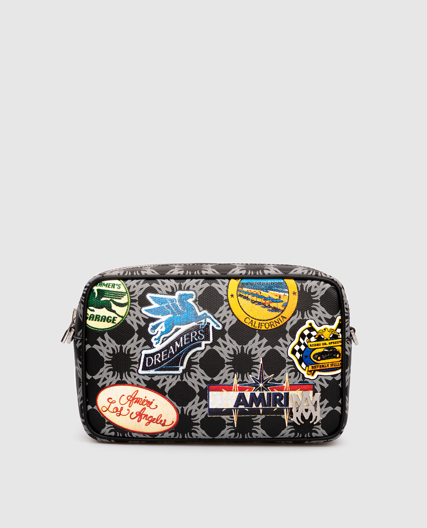 

Black leather STATION bag with linen AMIRI