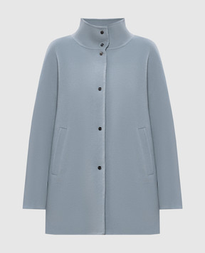 Herno Gray wool coat with metallic logo GC000463D33415