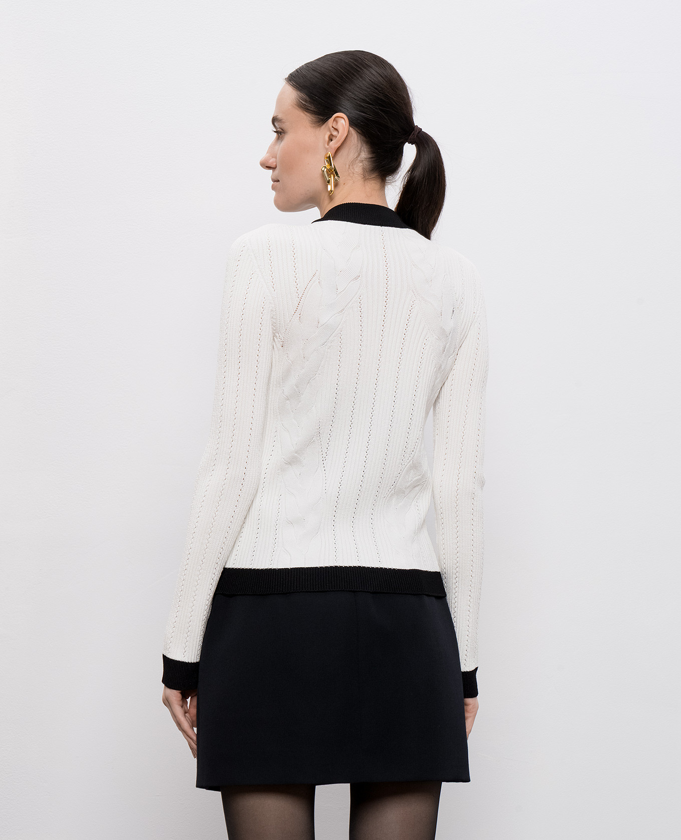 

White cardigan with contrast trim Balmain