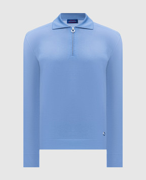 Stefano Ricci Blue cashmere polo shirt W505020P30W25102