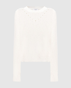 Peserico Beige jumper with sequins S99148F0509110