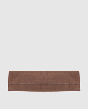 Brunello Cucinelli Brown silk cummerbund with monil chain MA901C121