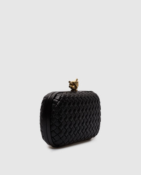 Bottega Veneta Black leather minodier with intreccio weaving 717622V01D1