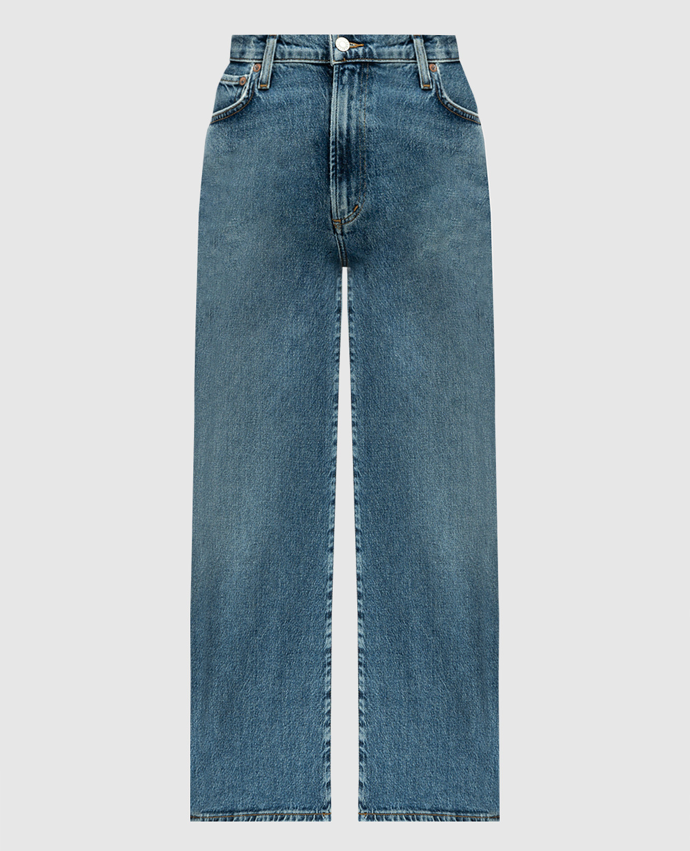 Blue HARPER CROP jeans with a distressed effect AGOLDE
