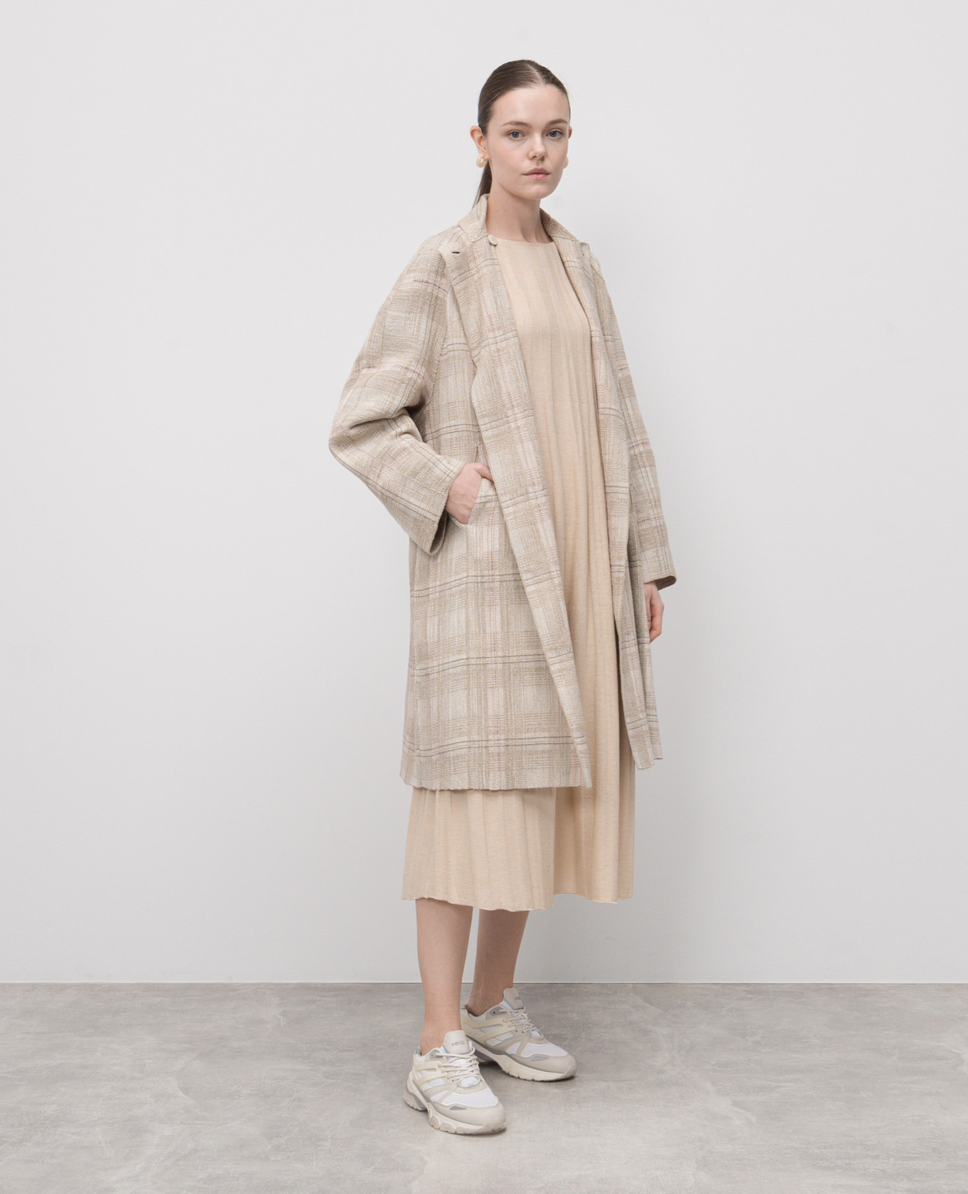 

Beige silk and linen dress BOBOUTIC