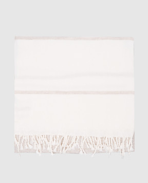 Brunello Cucinelli White linen plaid with lurex MLPLEARA01