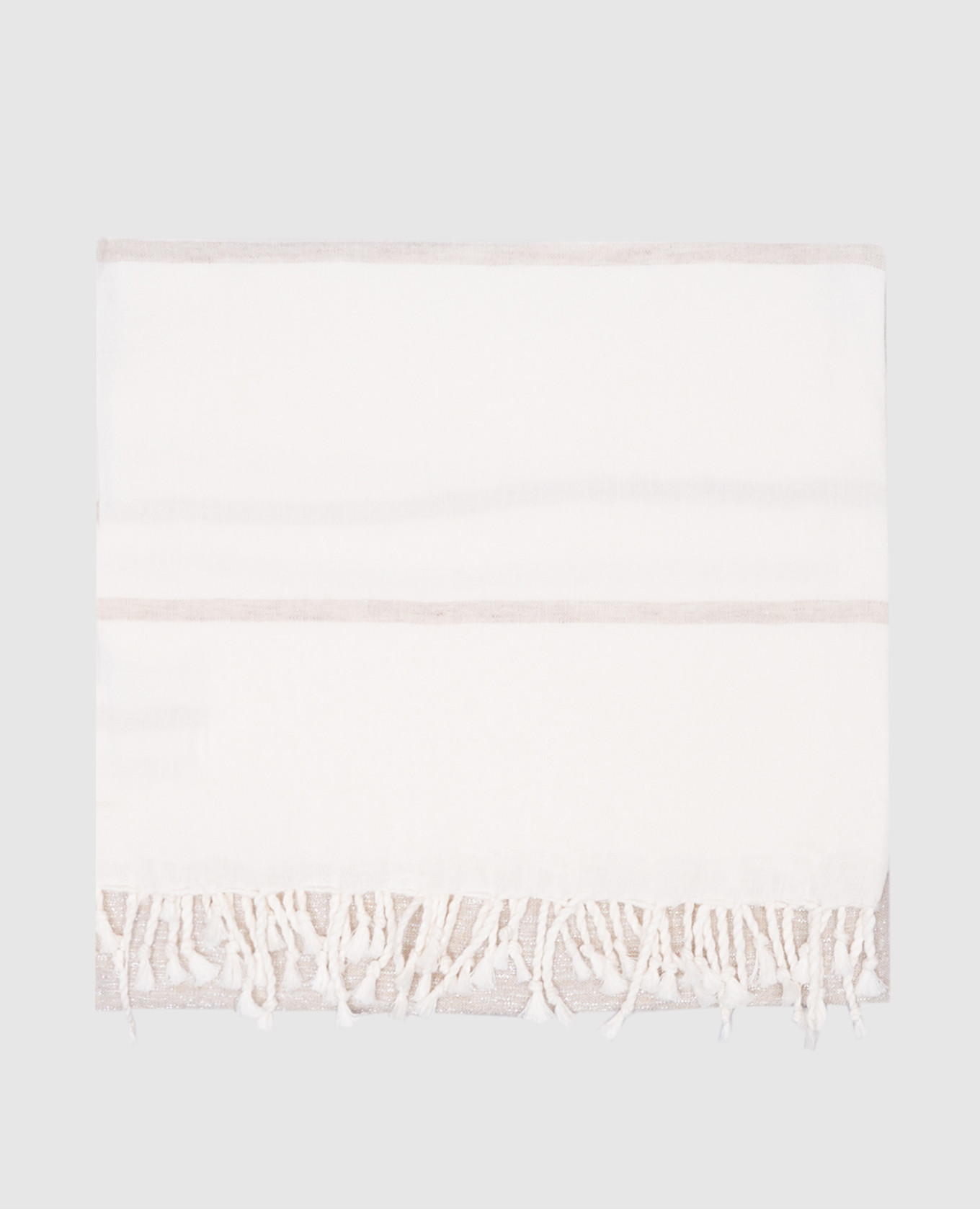 White linen plaid with lurex Brunello Cucinelli