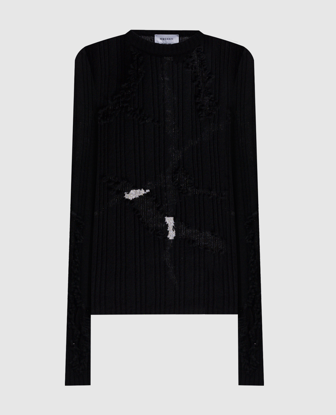 

Black wool jumper with transparent inserts Alexander McQueen