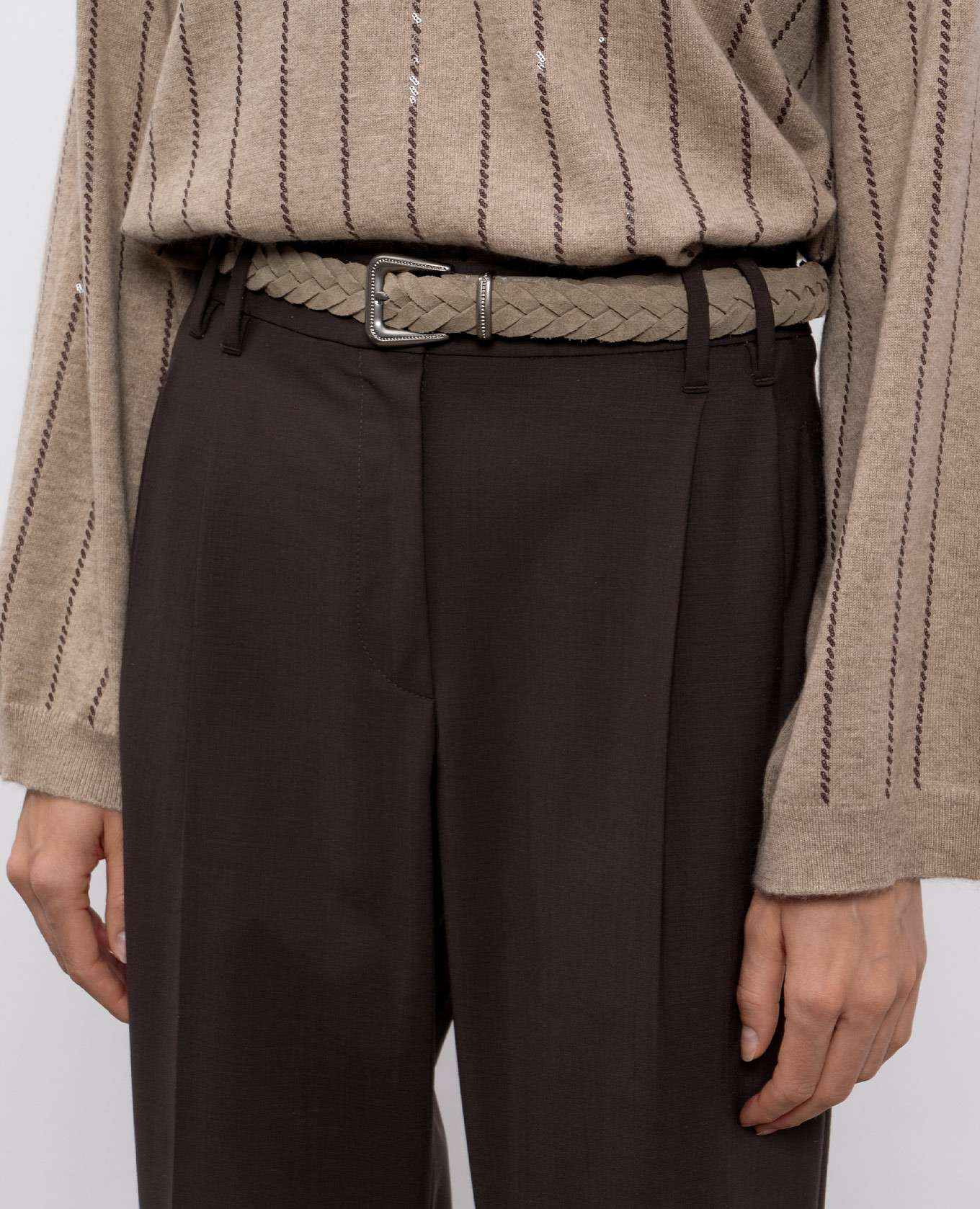 

Beige suede braided belt Brunello Cucinelli
