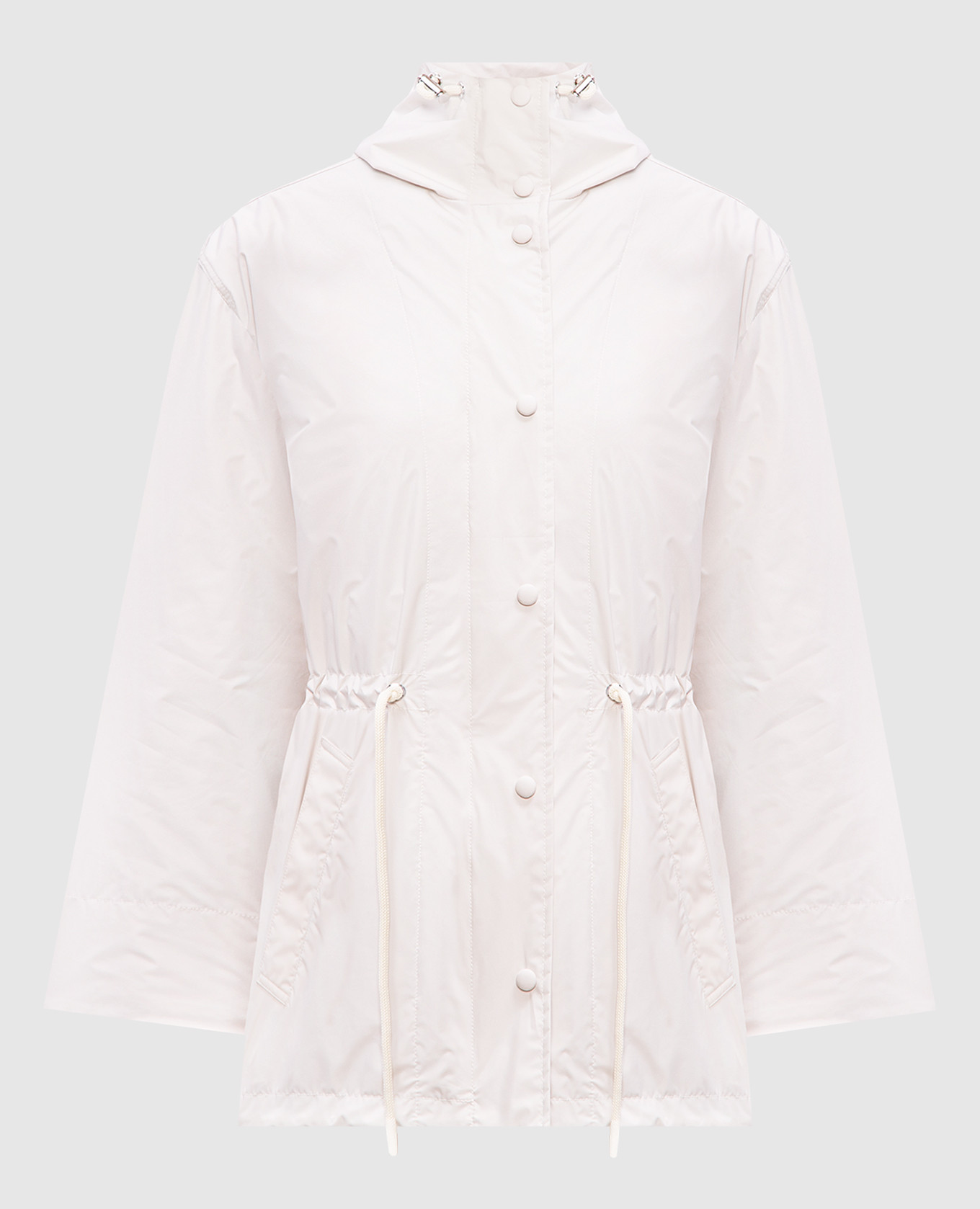 

White double-breasted parka with logo Yves Salomon Army