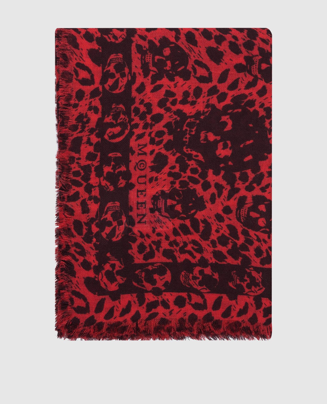 

Red scarf made of wool in an animalistic print Alexander McQueen
