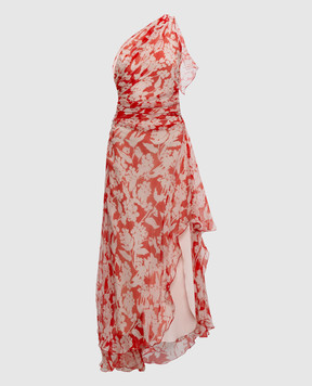 Victoria Beckham Red one-shoulder silk dress 1225WDR006487A