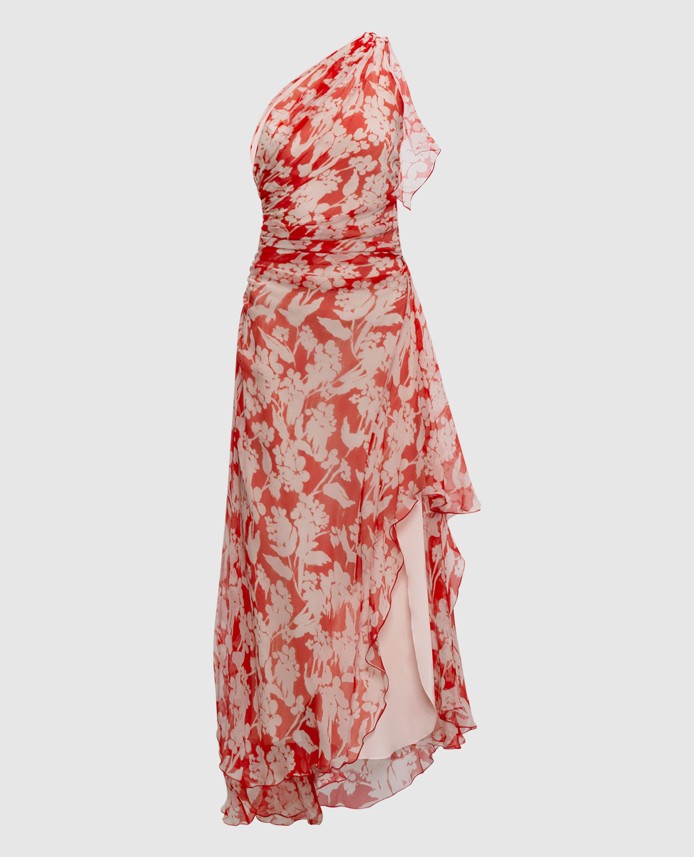 

Red one-shoulder silk dress Victoria Beckham