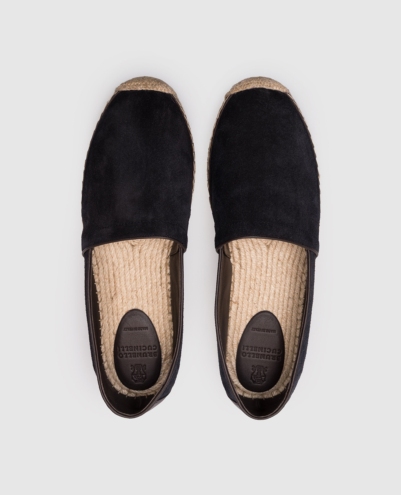 Blue suede espadrilles with logo emblem Brunello Cucinelli 4