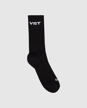 Vetements Black socks with logo UH76SO250Bm