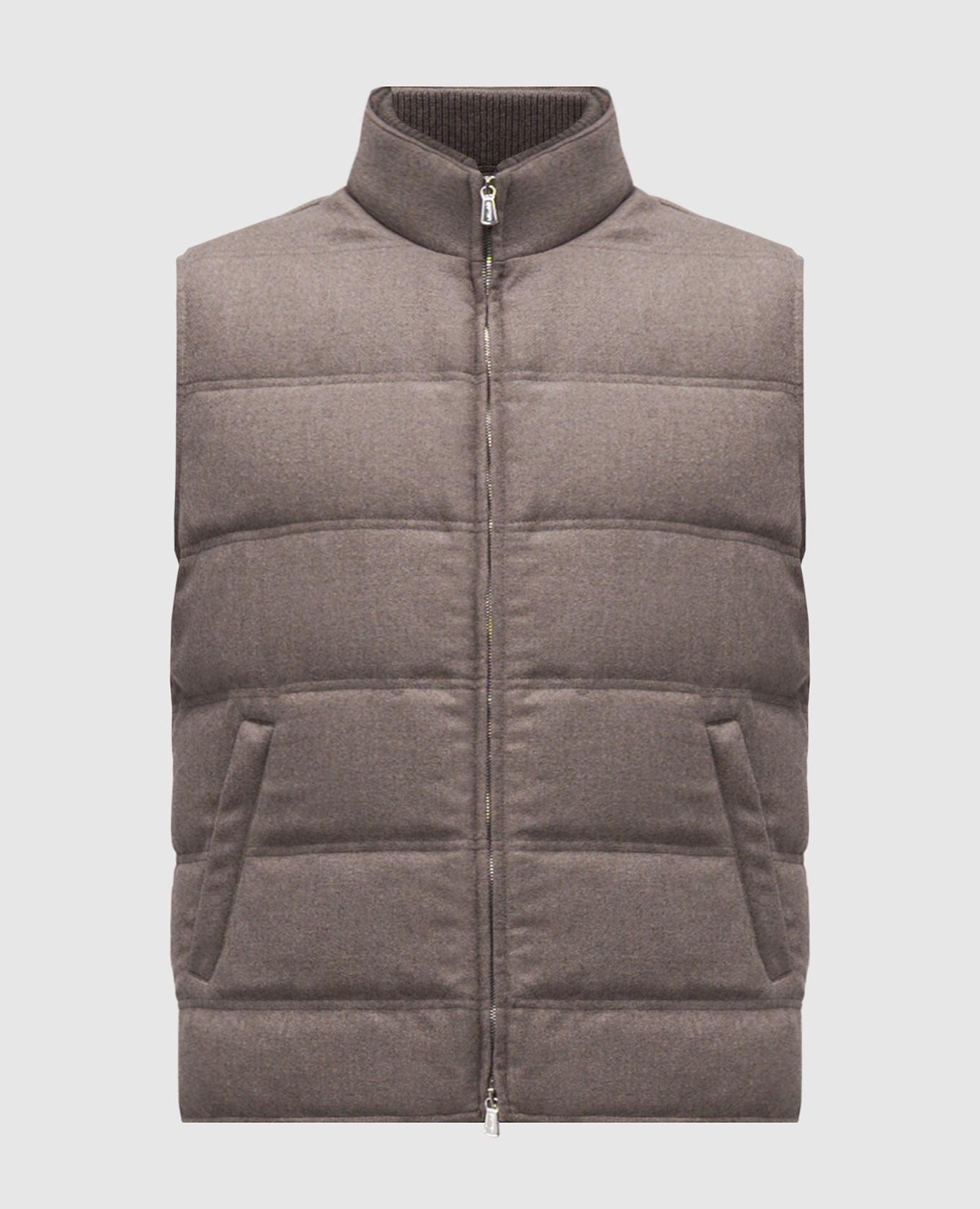 

Beige wool and cashmere down vest Enrico Mandelli