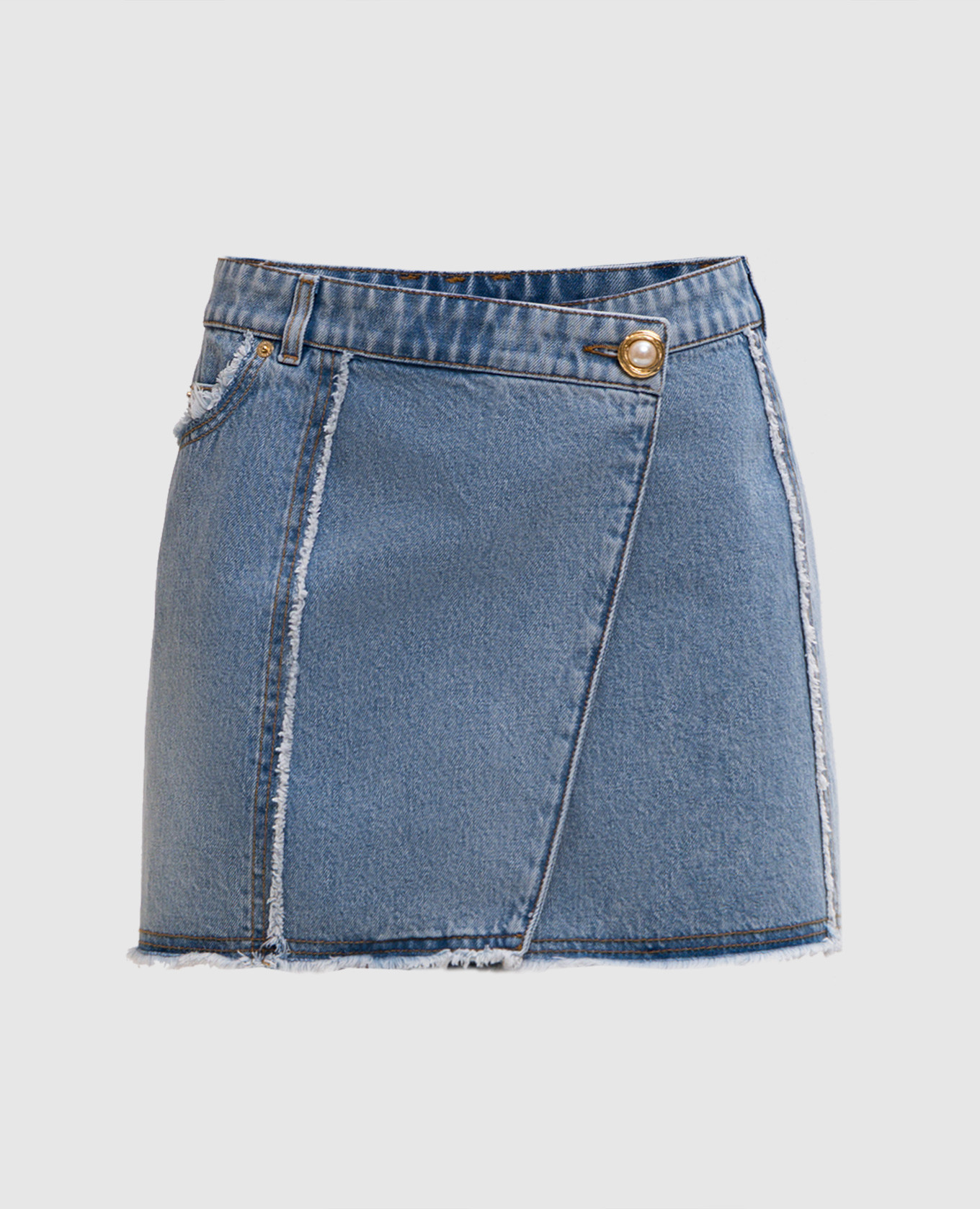 Blue denim flared skirt Balmain